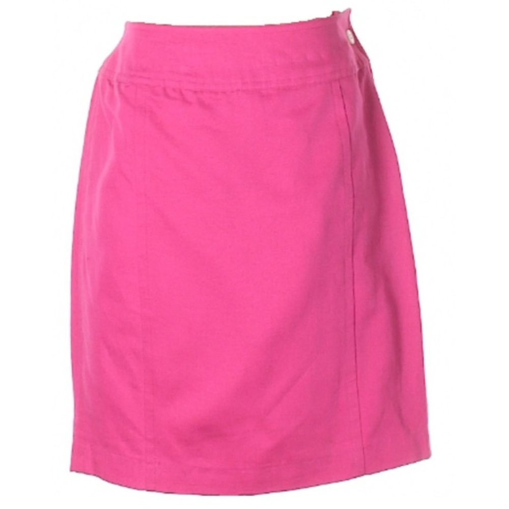Fenn Wright & Manson Skirt Womens Size 4 Pink Lined Side Zip Button Pencil